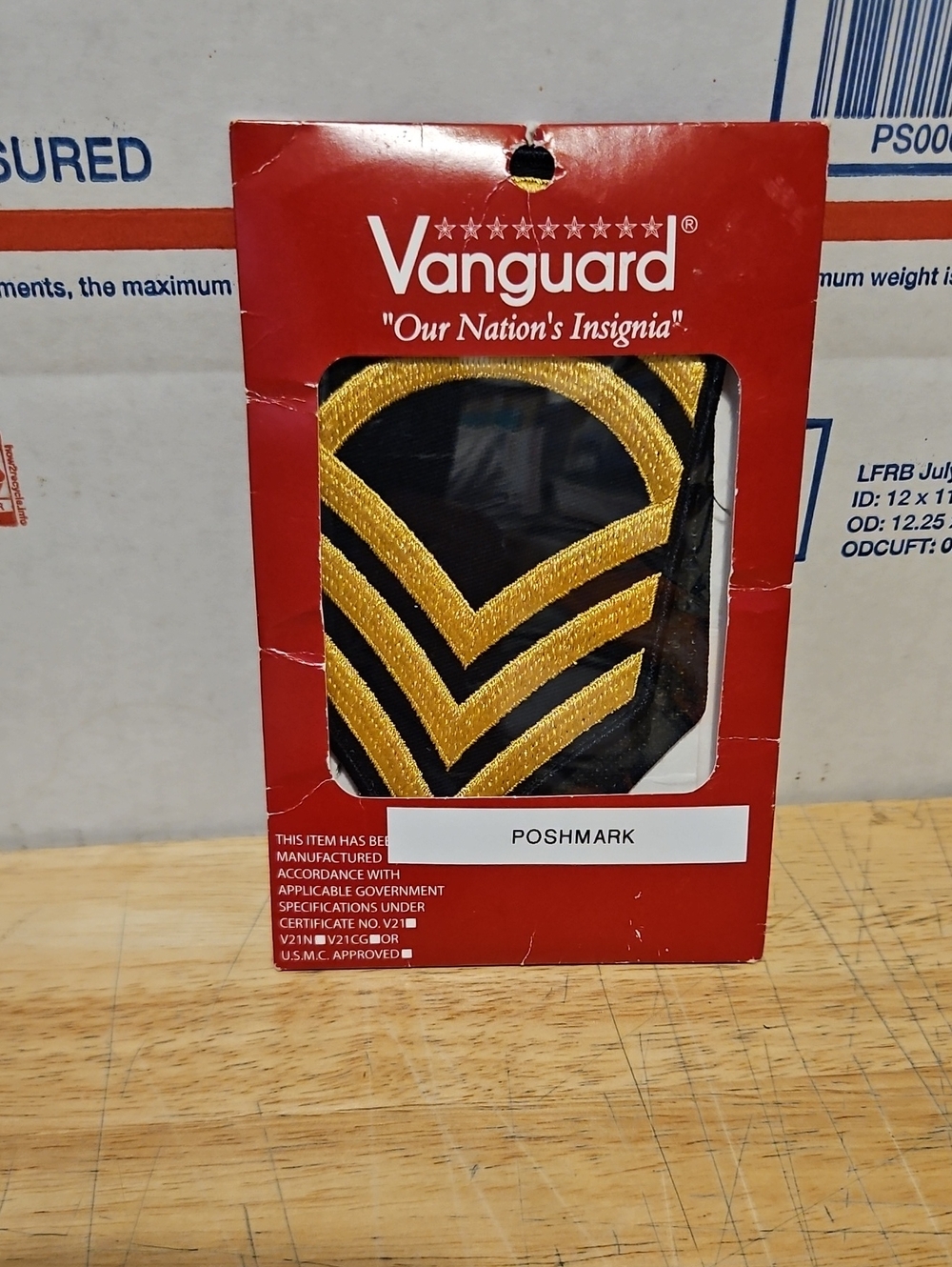 Vanguard Gold & Black Chevron Patch - Vanguard Brand